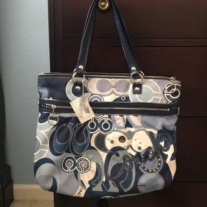 Coach Poppy POP C Denim Glam Tote